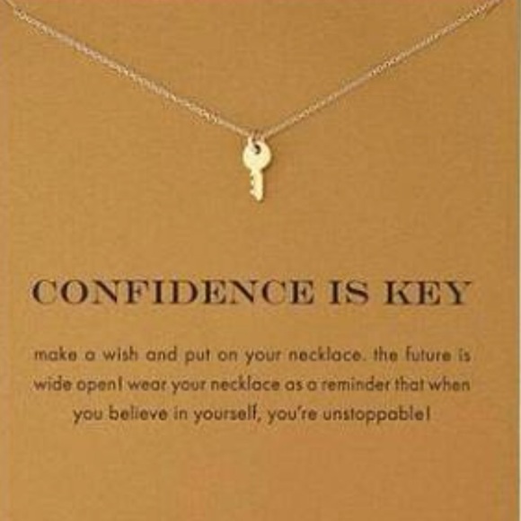 New Key Pendant Necklace with Confidence Message - Picture 2 of 4